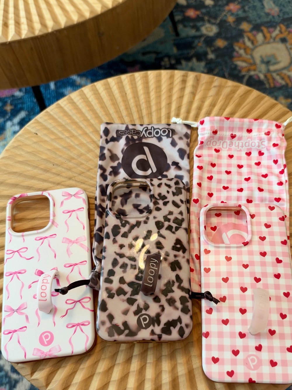 Loopy Cases Lot of 3 iPhone 15 Pro Max Leopard Pink Hearts Bows